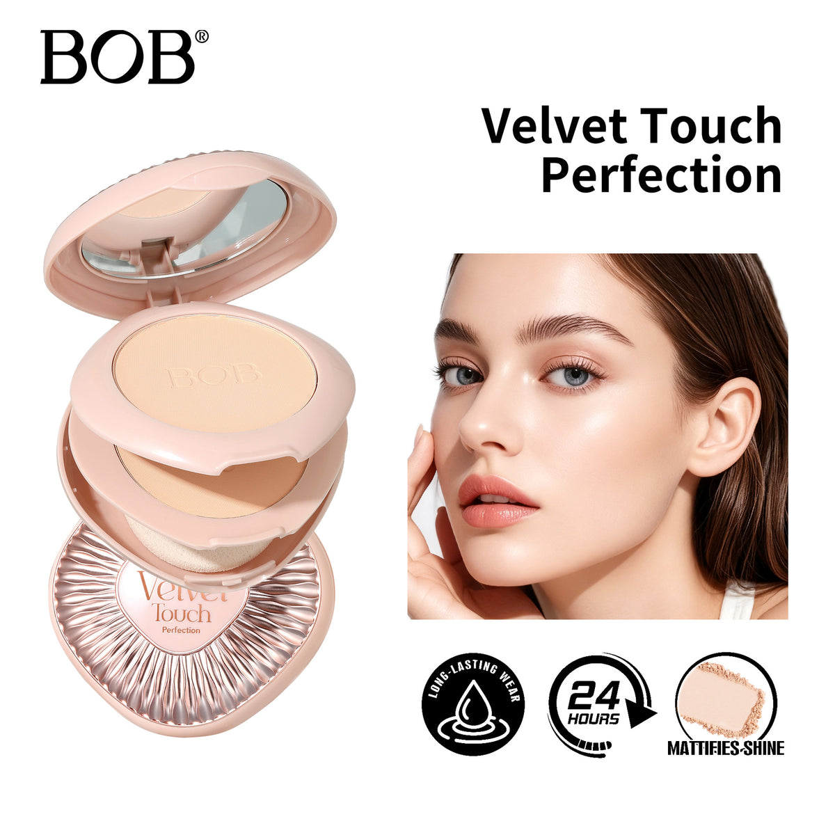 BOB Velvet Matte Finish Powder Compact