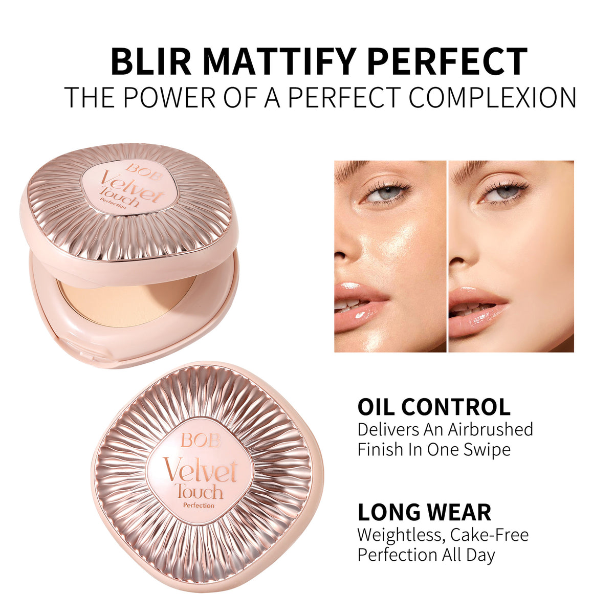 BOB Velvet Matte Finish Powder Compact