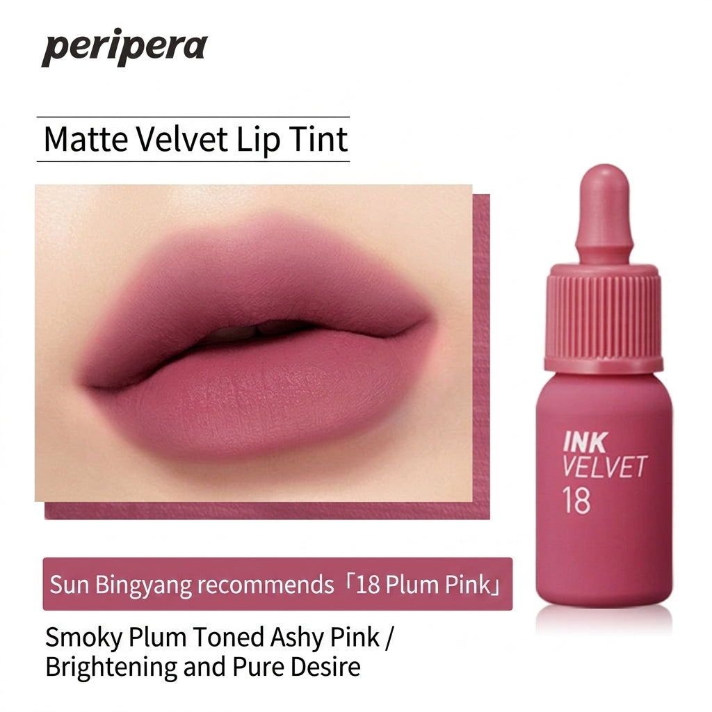 PERIPERA Velvet Ink Tint Lipstick - English translated marketing image - ecb3927c