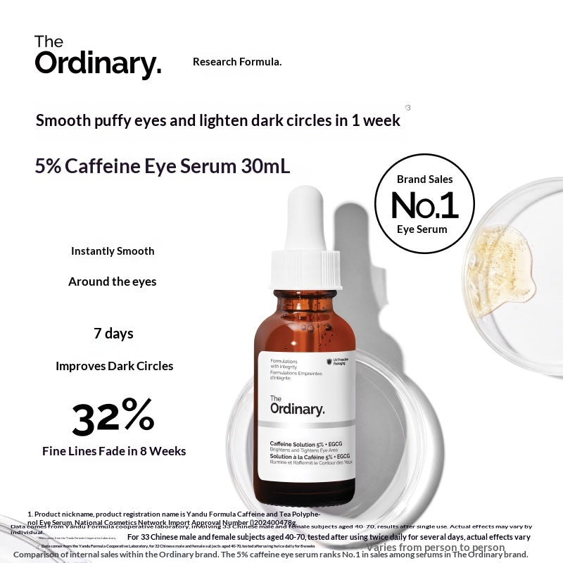 The Ordinary Caffeine Solution 5% + EGCG Eye Serum - English translated marketing image - e5b02477